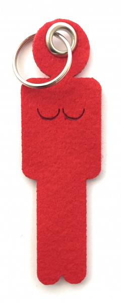 Frau / Hers - Filz-Schlüsselanhänger - Farbe: rot - optional mit Gravur / Aufdruck