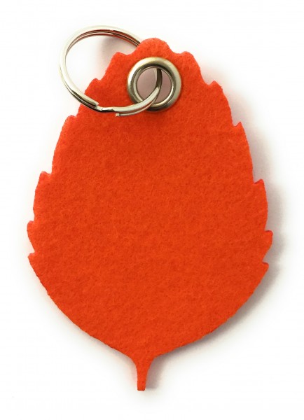 Blatt / Baum / Laub - Filz-Schlüsselanhänger - Farbe: orange - optional mit Gravur / Aufdruck