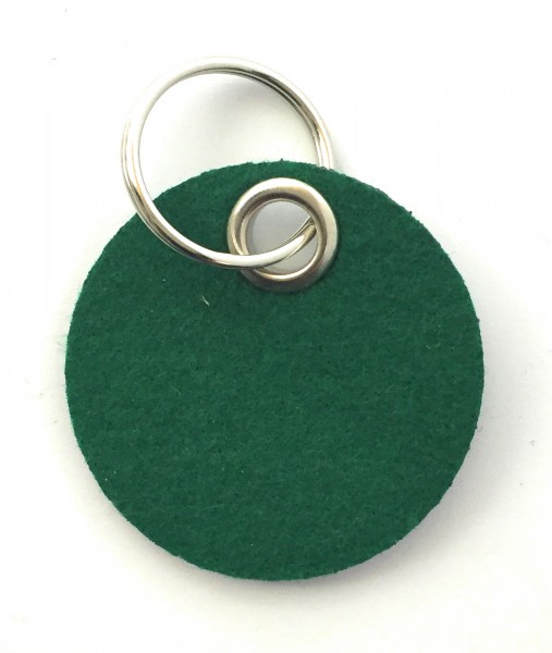 Kreis / Scheibe / Rund - Filz-Schlüsselanhänger - Farbe: waldgrün - optional mit Gravur / Aufdruck