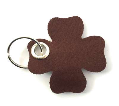 Filz-Schlüsselanhänger Kleeblatt – Glücksbringer Aus Polyesterfilz, Dunkelgrün, Made In Germany Mit Geschenkverpackung