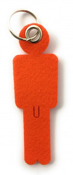 Mann / His - Filz-Schlüsselanhänger - Farbe: orange - optional mit Gravur / Aufdruck