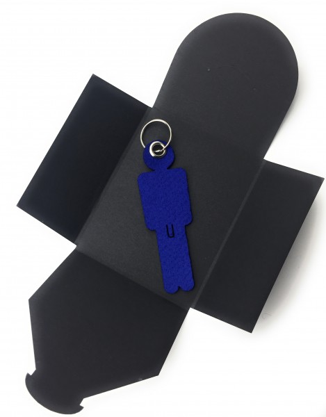 Schlüsselanhänger aus Filz optional mit Namensgravur - Mann His - königsblau als Schlüsselanhänger