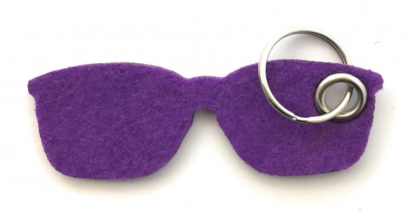 Brille - Filz-Schlüsselanhänger - Farbe: lila / flieder - optional mit Gravur / Aufdruck