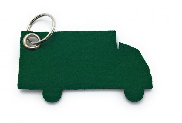LKW - Filz-Schlüsselanhänger - Farbe: waldgrün - optional mit Gravur / Aufdruck