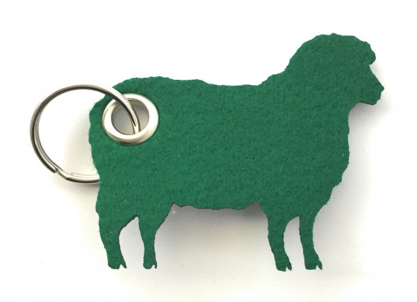 Schaf / Lamm / Tier - Filz-Schlüsselanhänger - Farbe: waldgrün - optional mit Gravur / Aufdruck