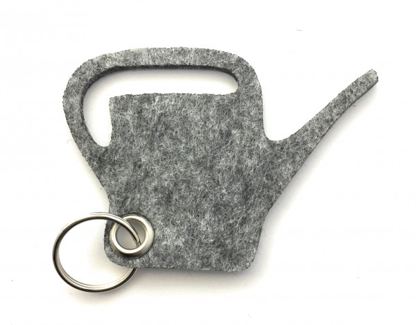Giess-Kanne - Filz-Schlüsselanhänger - Farbe: grau meliert - optional mit Gravur / Aufdruck
