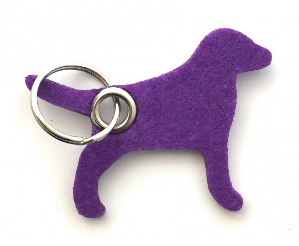 Hund / Tier - Filz-Schlüsselanhänger - Farbe: lila / flieder - optional mit Gravur / Aufdruck
