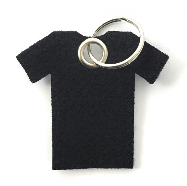 T-Shirt - Filz-Schlüsselanhänger - Farbe: schwarz - optional mit Gravur / Aufdruck