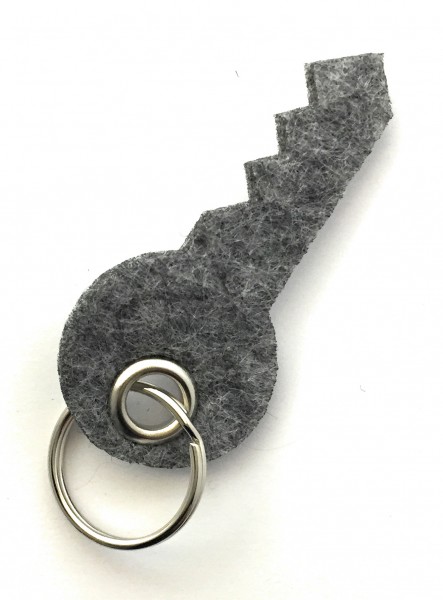 Schlüssel - Filz-Schlüsselanhänger - Farbe: grau meliert - optional mit Gravur / Aufdruck