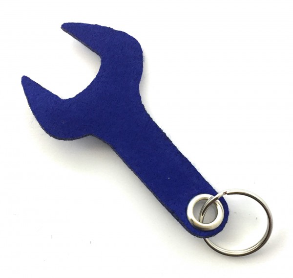 Schraubenschlüssel / Werkzeug - Filz-Schlüsselanhänger - Farbe: royalblau - optional mit Gravur / Au