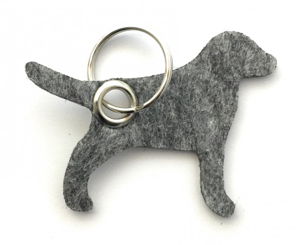 Hund / Tier - Filz-Schlüsselanhänger - Farbe: grau meliert - optional mit Gravur / Aufdruck