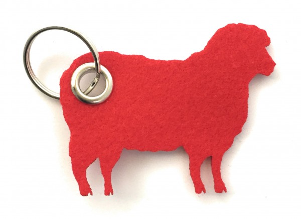 Schaf / Lamm / Tier - Filz-Schlüsselanhänger - Farbe: rot - optional mit Gravur / Aufdruck