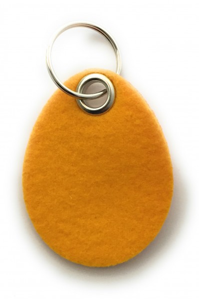 Ei / Ostern - Filz-Schlüsselanhänger - Farbe: gelb - optional mit Gravur / Aufdruck