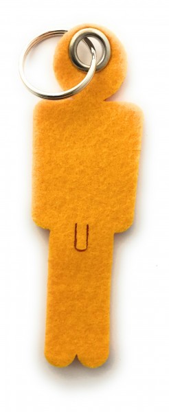 Mann / His - Filz-Schlüsselanhänger - Farbe: gelb - optional mit Gravur / Aufdruck