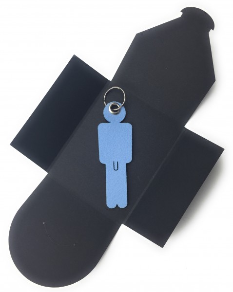 Schlüsselanhänger aus Filz optional mit Namensgravur - Mann His - eisblau als Schlüsselanhänger /