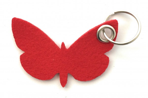 Schmetterling - Filz-Schlüsselanhänger - Farbe: rot - optional mit Gravur / Aufdruck