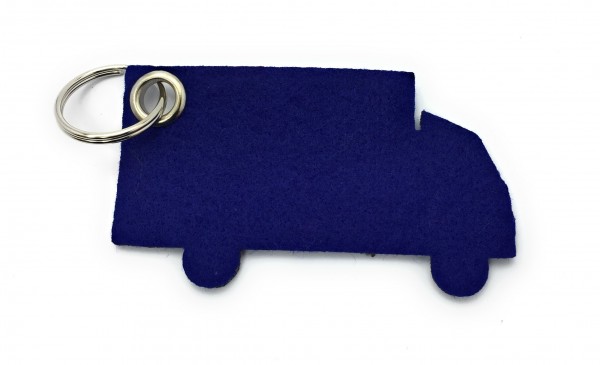 LKW - Filz-Schlüsselanhänger - Farbe: royalblau - optional mit Gravur / Aufdruck