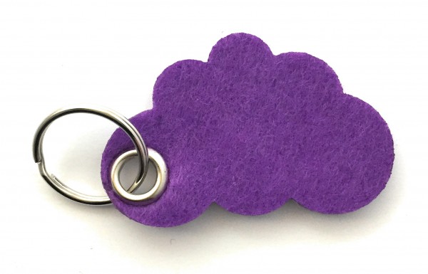 Wolke / Cloud - Filz-Schlüsselanhänger - Farbe: lila / flieder - optional mit Gravur / Aufdruck