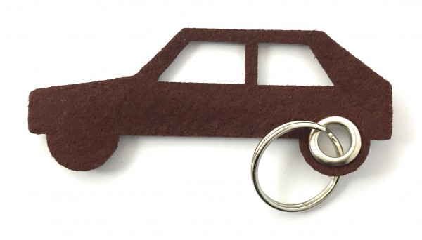 Auto - retro - Filz-Schlüsselanhänger - Farbe: braun - optional mit Gravur / Aufdruck