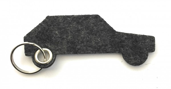 Auto - retro - Filz-Schlüsselanhänger - Farbe: schwarz meliert - optional mit Gravur / Aufdruck