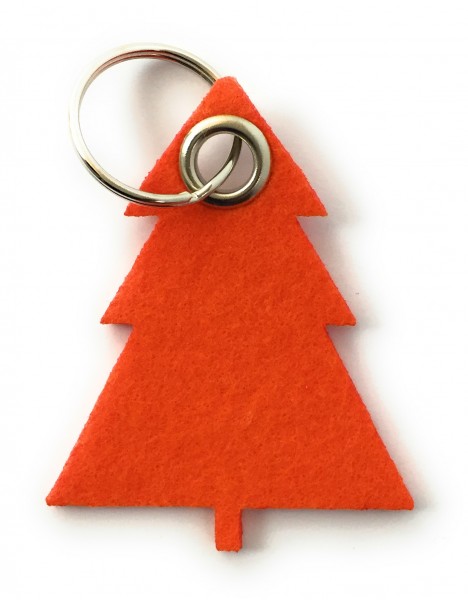 Tannenbaum / Nadelbaum groß - Filz-Schlüsselanhänger - Farbe: orange - optional mit Gravur / Aufdruc