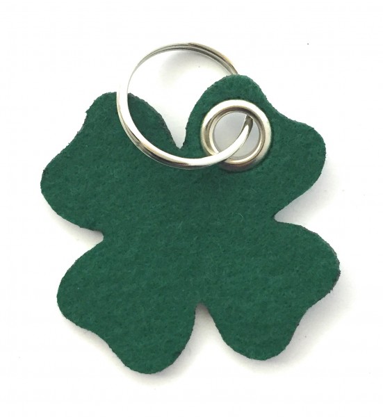 Glücksklee-Blatt - Filz-Schlüsselanhänger - Farbe: waldgrün - optional mit Gravur / Aufdruck