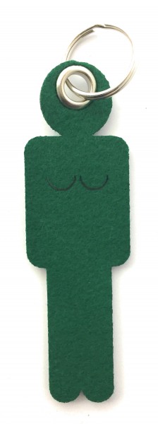 Frau / Hers - Filz-Schlüsselanhänger - Farbe: waldgrün - optional mit Gravur / Aufdruck