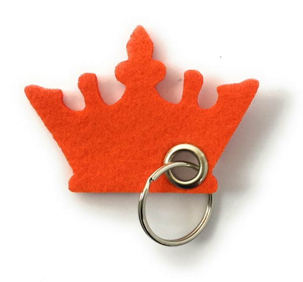 Krone - Filz-Schlüsselanhänger - Farbe: orange - optional mit Gravur / Aufdruck