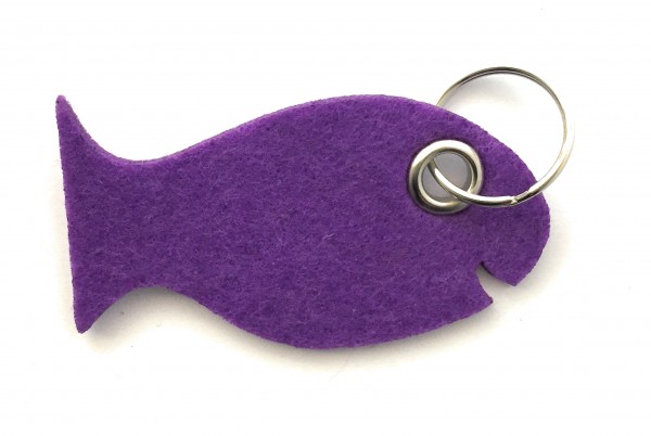 Fisch / Tier - Filz-Schlüsselanhänger - Farbe: lila / flieder - optional mit Gravur / Aufdruck