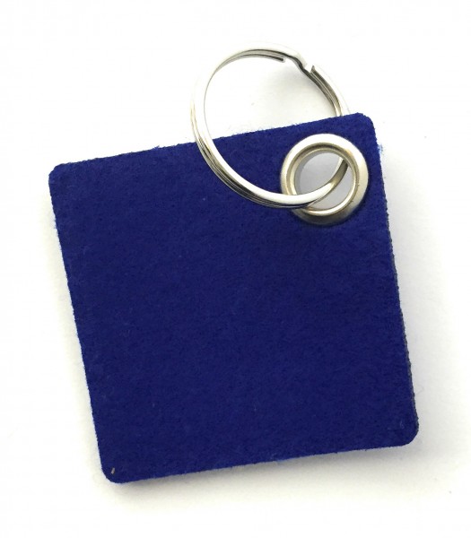 Viereck - Filz-Schlüsselanhänger - Farbe: royalblau - optional mit Gravur / Aufdruck