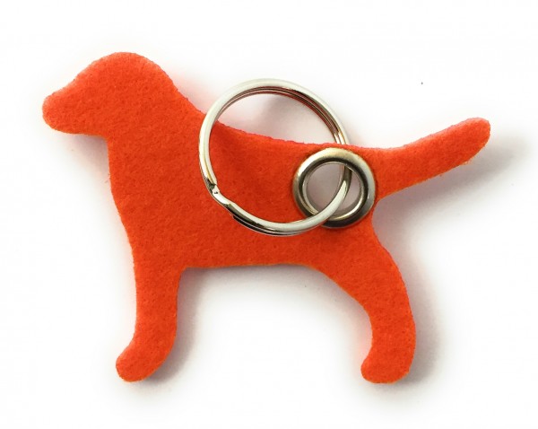 Hund / Tier - Filz-Schlüsselanhänger - Farbe: orange - optional mit Gravur / Aufdruck