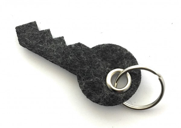 Schlüssel - Filz-Schlüsselanhänger - Farbe: schwarz meliert - optional mit Gravur / Aufdruck