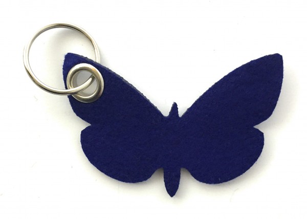 Schmetterling - Filz-Schlüsselanhänger - Farbe: royalblau - optional mit Gravur / Aufdruck