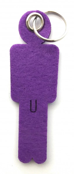 Mann / His - Filz-Schlüsselanhänger - Farbe: lila / flieder - optional mit Gravur / Aufdruck