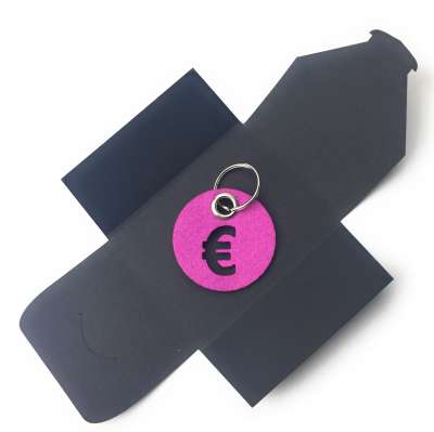 Filz-Schlüsselanhänger Lama – Handgemacht In Deutschland, Pink/magenta, Mit Geschenkverpackung