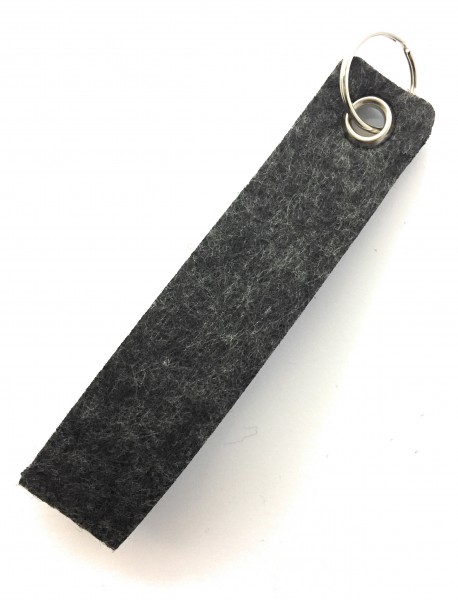 Schlaufe maxi - Filz-Schlüsselanhänger - Farbe: schwarz meliert - optional mit Gravur / Aufdruck