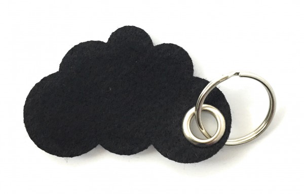 Wolke / Cloud - Filz-Schlüsselanhänger - Farbe: schwarz - optional mit Gravur / Aufdruck