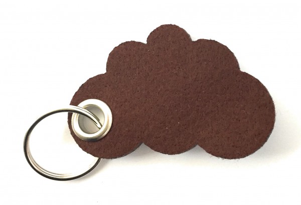 Wolke / Cloud - Filz-Schlüsselanhänger - Farbe: braun - optional mit Gravur / Aufdruck