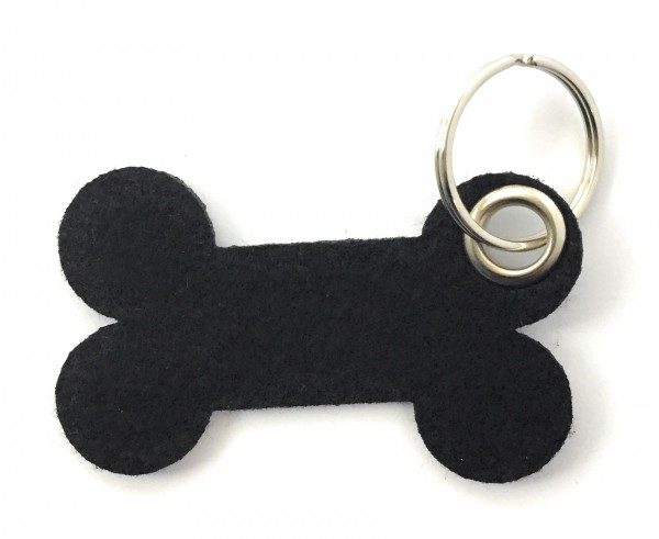 Knochen / Hundeknochen - Filz-Schlüsselanhänger - Farbe: schwarz - optional mit Gravur / Aufdruck