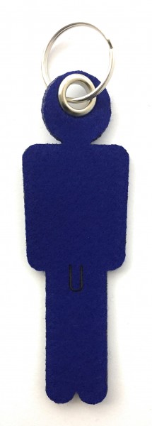 Mann / His - Filz-Schlüsselanhänger - Farbe: royalblau - optional mit Gravur / Aufdruck