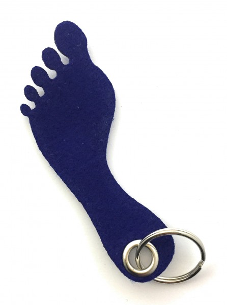 Fuß / Sohle - Filz-Schlüsselanhänger - Farbe: royalblau - optional mit Gravur / Aufdruck