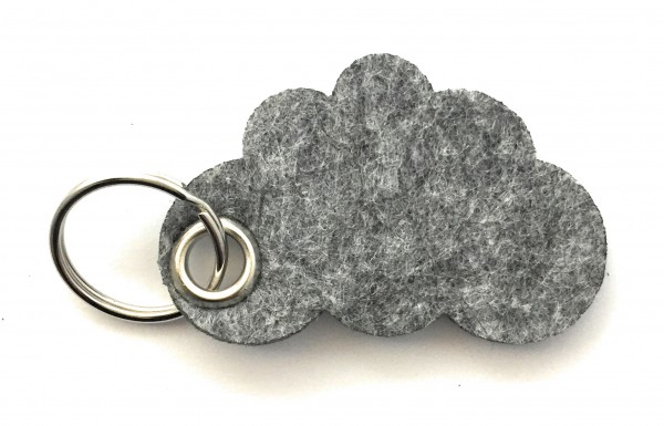 Wolke / Cloud - Filz-Schlüsselanhänger - Farbe: grau meliert - optional mit Gravur / Aufdruck