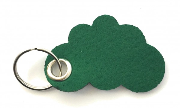 Wolke / Cloud - Filz-Schlüsselanhänger - Farbe: waldgrün - optional mit Gravur / Aufdruck
